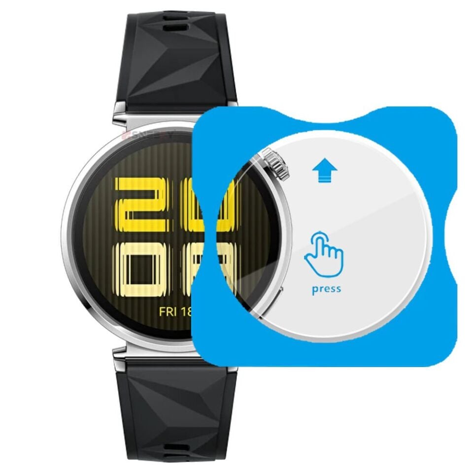 Huawei Watch GT5 41mm Uyumlu Kolay Takılabilir Takma Aparatlı Temperli Cam Ekran Koruyucu