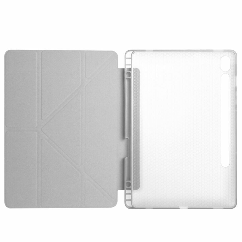 Samsung Galaxy Tab S10 Lite 11 Inc SM-X400 Üçgen Katlanabilir Kalemlikli Yatay Dikey Standlı Kılıf