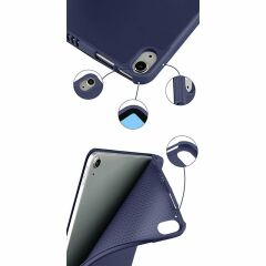 Apple iPad 11.Nesil 11 İnç 2025 Kılıf Premium Kalem Bölmeli Uyku Modlu Kapaklı Smart Case Lacivert
