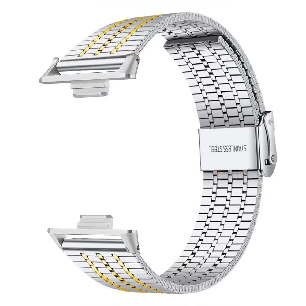 Huawei Watch Fit 4 Fit 4 Pro İle Uyumlu Lux Correa Paslanmaz Ayarlanabilir Metal Tokalı Kordon Sarı