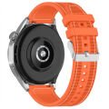 Sneezy Huawei Watch GT6 Pro 46mm İle Uyumlu Metal Tokalı Dikiş Desenli Dokuma Silikon Kordon Turuncu
