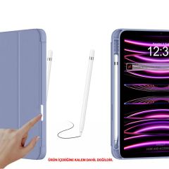Apple iPad 11.Nesil 11 İnç 2025 Kılıf Premium Kalem Bölmeli Uyku Modlu Kapaklı Smart Case Lavanta
