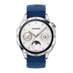 Huawei Watch 3 Elite-Classic 46mm-Watch 3 Pro 22mm Uyumlu Metal Klips Solo Fiberlink Örgü Kordon Mavi - Mavi