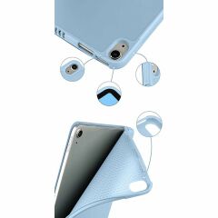 Apple iPad 11.Nesil 11 İnç 2025 Kılıf Premium Kalem Bölmeli Uyku Modlu Kapaklı Smart Case Mavi