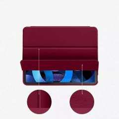 Apple iPad 11.Nesil 11 İnç 2025 Kılıf Premium Kalem Bölmeli Uyku Modlu Kapaklı Smart Case Mürdüm