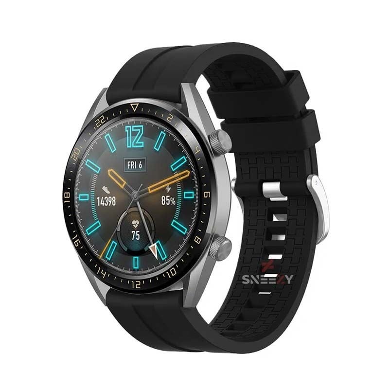 Huawei Watch GT3 Elite-Active 46mm-GT3 Pro-GT3 Se 22mm Uyumlu NovaGT Supreme Silikon Kordon Siyah
