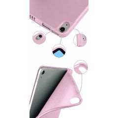 Apple iPad 11.Nesil 11 İnç 2025 Kılıf Premium Kalem Bölmeli Uyku Modlu Kapaklı Smart Case Pembe
