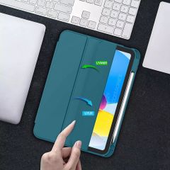 Apple iPad 11.Nesil 11 İnç 2025 Kılıf Premium Kalem Bölmeli Uyku Modlu Kapaklı Smart Case Petrol Mavisi