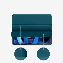 Apple iPad 11.Nesil 11 İnç 2025 Kılıf Premium Kalem Bölmeli Uyku Modlu Kapaklı Smart Case Petrol Mavisi
