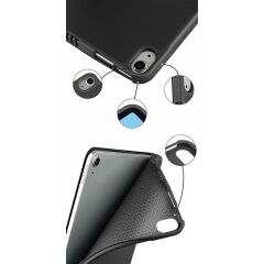 Apple iPad 11.Nesil 11 İnç 2025 Kılıf Premium Kalem Bölmeli Uyku Modlu Kapaklı Smart Case Siyah