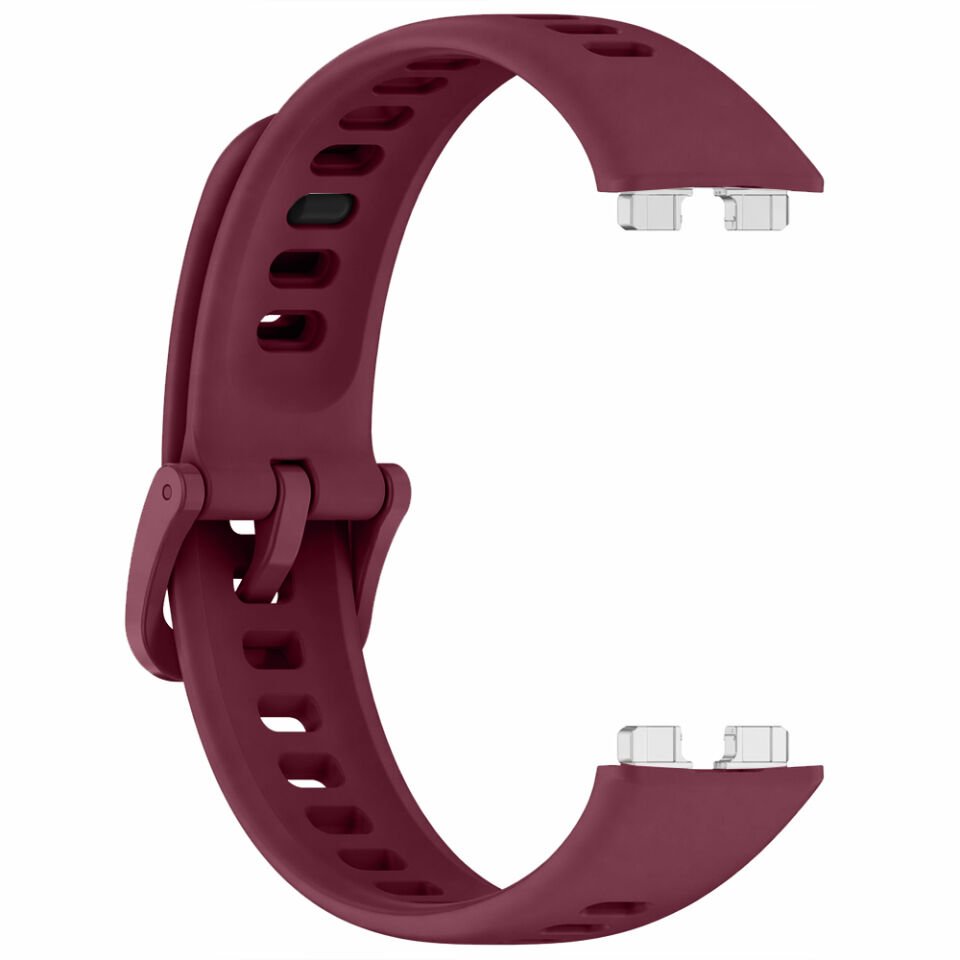 Huawei Band 11 / 11 Pro Uyumlu Premium Soft Silikon Kordon Tokalı Konforlu Akıllı Saat Kayışı Mürdüm