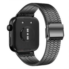 Huawei Watch Fit 4 Fit 4 Pro İle Uyumlu Lux Correa Paslanmaz Ayarlanabilir Metal Tokalı Kordon Siyah