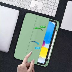 Apple iPad 11.Nesil 11 İnç 2025 Kılıf Premium Kalem Bölmeli Uyku Modlu Kapaklı Smart Case Yeşil