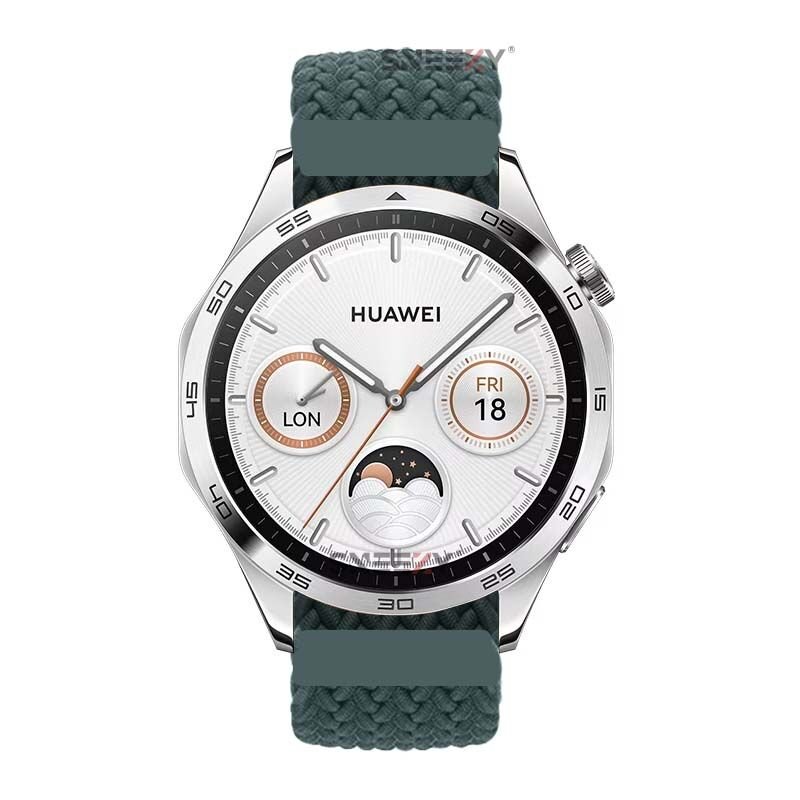 Huawei Watch 3 Elite-Classic 46mm-Watch 3 Pro 22mm Uyumlu Metal Klips Solo Fiberlink Örgü Kordon Petrol