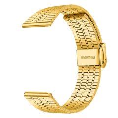Huawei Watch GT3 42mm Ve GT2 42mm İle Uyumlu Lux Correa Paslanmaz Metal Tokalı Kordon Gold