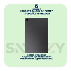 Samsung Galaxy Tab A9 X110 8.7 İnç Katlanabilir Kalemlikli Standlı Akıllı Kılıf Kırmızı - Kırmızı