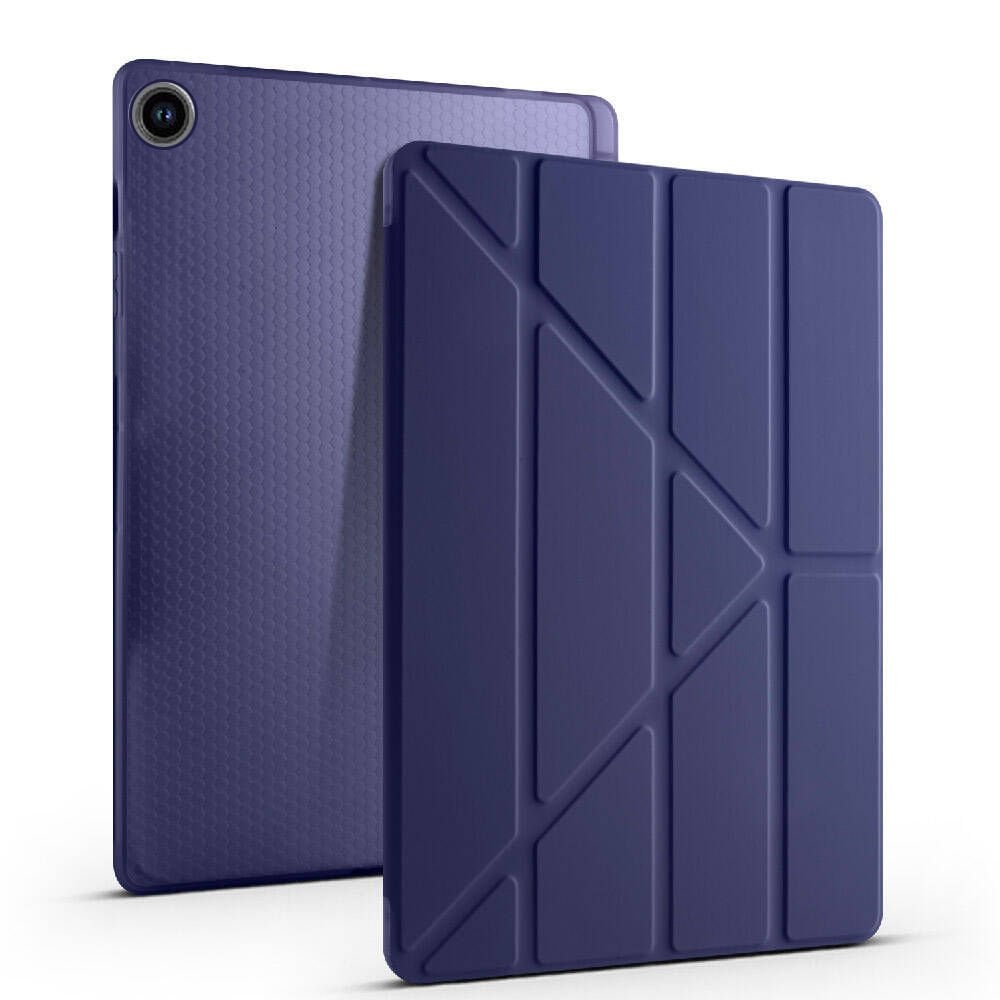 Samsung Galaxy Tab A9 X110 8.7 İnç Katlanabilir Kalemlikli Standlı Akıllı Kılıf Lacivert - Lacivert