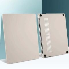 Apple Macbook Air M1 Çip Uyumlu A2337 A1932 A2179 13.3″ Uyumlu Kılıf Vanilla Shield Plastik Kapak Bej  - Bej