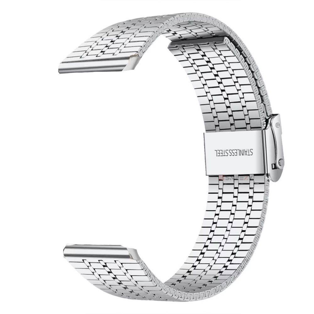 Huawei Watch GT3 42mm Ve GT2 42mm İle Uyumlu Lux Correa Paslanmaz Metal Tokalı Kordon Gümüş