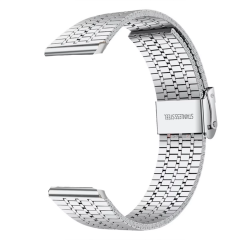 Huawei Watch GT3 42mm Ve GT2 42mm İle Uyumlu Lux Correa Paslanmaz Metal Tokalı Kordon Gümüş