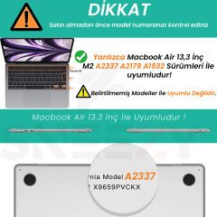 Apple Macbook Air M1 Çip Uyumlu A2337 A1932 A2179 13.3″ Uyumlu Kılıf Vanilla Shield Plastik Kapak Haki - Haki
