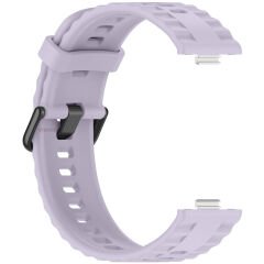 Huawei Watch Fit3 Fit 4 Fit 4 Pro İle Uyumlu GlacierFlex Metal Tokalı Spor Silikon Kordon Lila