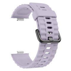 Huawei Watch Fit3 Fit 4 Fit 4 Pro İle Uyumlu GlacierFlex Metal Tokalı Spor Silikon Kordon Lila