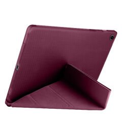 Samsung Galaxy Tab A9 X110 8.7 İnç Katlanabilir Kalemlikli Standlı Akıllı Kılıf Mürdüm - Mürdüm