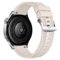 Sneezy Huawei Watch GT6 46mm ile Uyumlu Metal Tokalı Dikiş Detaylı Şık Dokuma Silikon Kordon Starlight