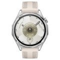 Sneezy Huawei Watch GT6 46mm ile Uyumlu Metal Tokalı Dikiş Detaylı Şık Dokuma Silikon Kordon Starlight