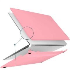 Apple Macbook Air M1 Çip Uyumlu A2337 A1932 A2179 13.3″ Uyumlu Kılıf Vanilla Shield Plastik Kapak Pembe - Pembe