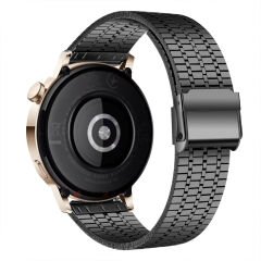 Huawei Watch GT3 42mm Ve GT2 42mm İle Uyumlu Lux Correa Paslanmaz Metal Tokalı Kordon Siyah