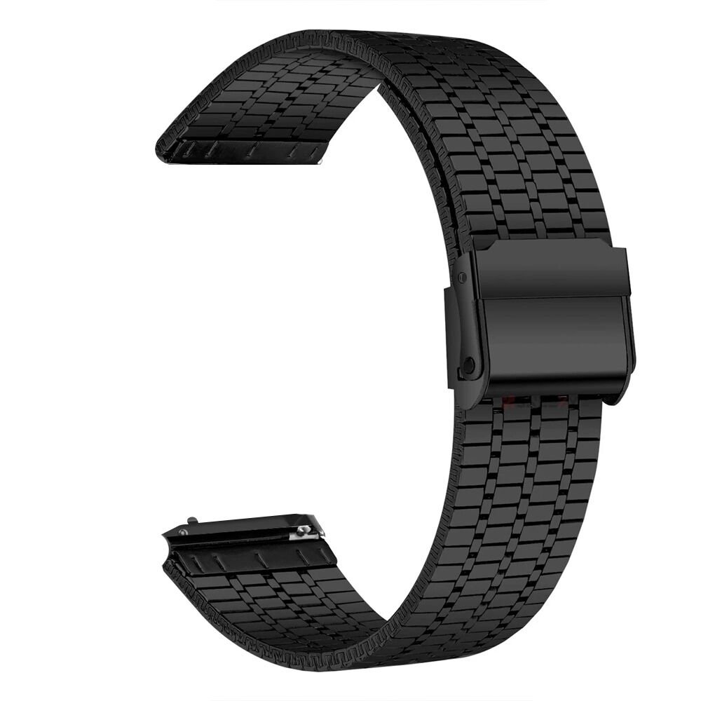 Huawei Watch GT3 42mm Ve GT2 42mm İle Uyumlu Lux Correa Paslanmaz Metal Tokalı Kordon Siyah