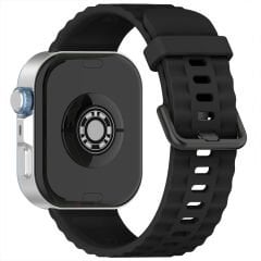 Huawei Watch Fit3 Fit 4 Fit 4 Pro İle Uyumlu GlacierFlex Metal Tokalı Spor Silikon Kordon Siyah