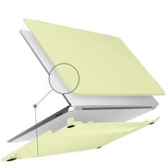 Apple Macbook Air M1 Çip Uyumlu A2337 A1932 A2179 13.3″ Uyumlu Kılıf Vanilla Shield Plastik Kapak Sarı - Sarı