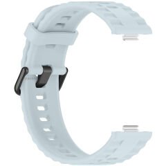 Huawei Watch Fit3 Fit 4 Fit 4 Pro İle Uyumlu GlacierFlex Metal Tokalı Spor Silikon Kordon Mavi