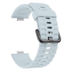 Huawei Watch Fit3 Fit 4 Fit 4 Pro İle Uyumlu GlacierFlex Metal Tokalı Spor Silikon Kordon Mavi