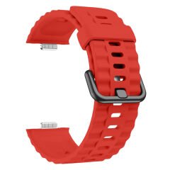 Huawei Watch Fit3 Fit 4 Fit 4 Pro İle Uyumlu GlacierFlex Metal Tokalı Spor Silikon Kordon Kırmızı