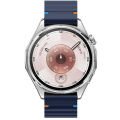 Huawei Watch GT6 46mm İle Uyumlu Dalga Desenli Tokalı Yumusaş Soft Silikon Kordon Lacivert