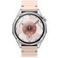 Huawei Watch GT6 46mm İle Uyumlu Dalga Desenli Tokalı Yumusaş Soft Silikon Kordon Pudra