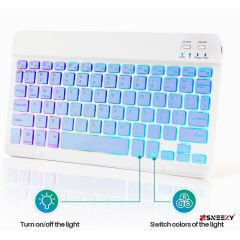 Lenovo Tab M10 Tüm Seri Rgb Işıklı Bluetooth & Wireless Türkçe Klavye Mouse Seti Lavanta - Lavanta