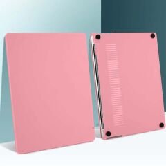 Sneezy Apple Macbook Pro M1 M2 Çip 13.3″ A2338 A2289 İle Uyumlu Kılıf Vanilla Shield Plastik Kapak Pembe - Pembe