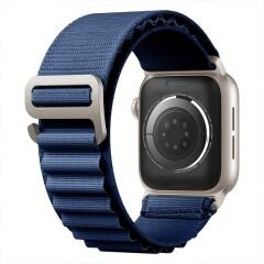 Apple Watch 38mm 40mm 41mm Seri 1 2 3 4 5 6 7 8 Se Uyumlu Frost Alpine Loop Kordon Lacivert