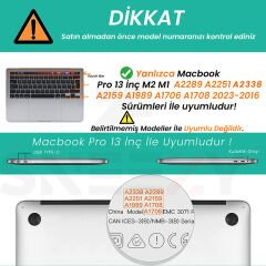 Sneezy Apple Macbook Pro M1 M2 Çip 13.3″ A2338 A2289 İle Uyumlu Kılıf Vanilla Shield Plastik Kapak Sarı - Sarı