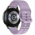 Huawei Watch GT6 46mm İle Uyumlu Dalga Desenli Tokalı Yumusaş Soft Silikon Kordon Lila