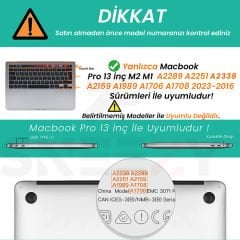 Sneezy Apple Macbook Pro M1 M2 Çip 13.3″ A2338 A2289 İle Uyumlu Kılıf Vanilla Shield Plastik Kapak Su Yeşili - Su yeşili