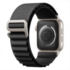 Apple Watch 38mm 40mm 41mm Seri 1 2 3 4 5 6 7 8 Se Uyumlu Frost Alpine Loop Kordon Siyah