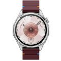 Huawei Watch GT6 46mm İle Uyumlu Dalga Desenli Tokalı Yumusaş Soft Silikon Kordon Mürdüm