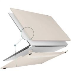 Sneezy Apple Macbook Air M2 Çip A2681 13.6 Inç 2022 Uyumlu Kılıf Vanilla Shield Plastik Kapak Bej  - Bej