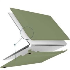 Sneezy Apple Macbook Air M2 Çip A2681 13.6 Inç 2022 Uyumlu Kılıf Vanilla Shield Plastik Kapak Haki - Haki